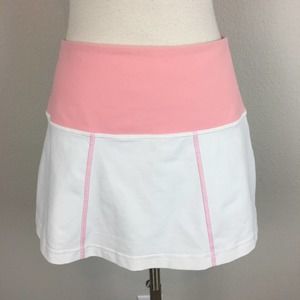Lululemon  White & Pink Vintage  Reversible Tennis Skirt 8
